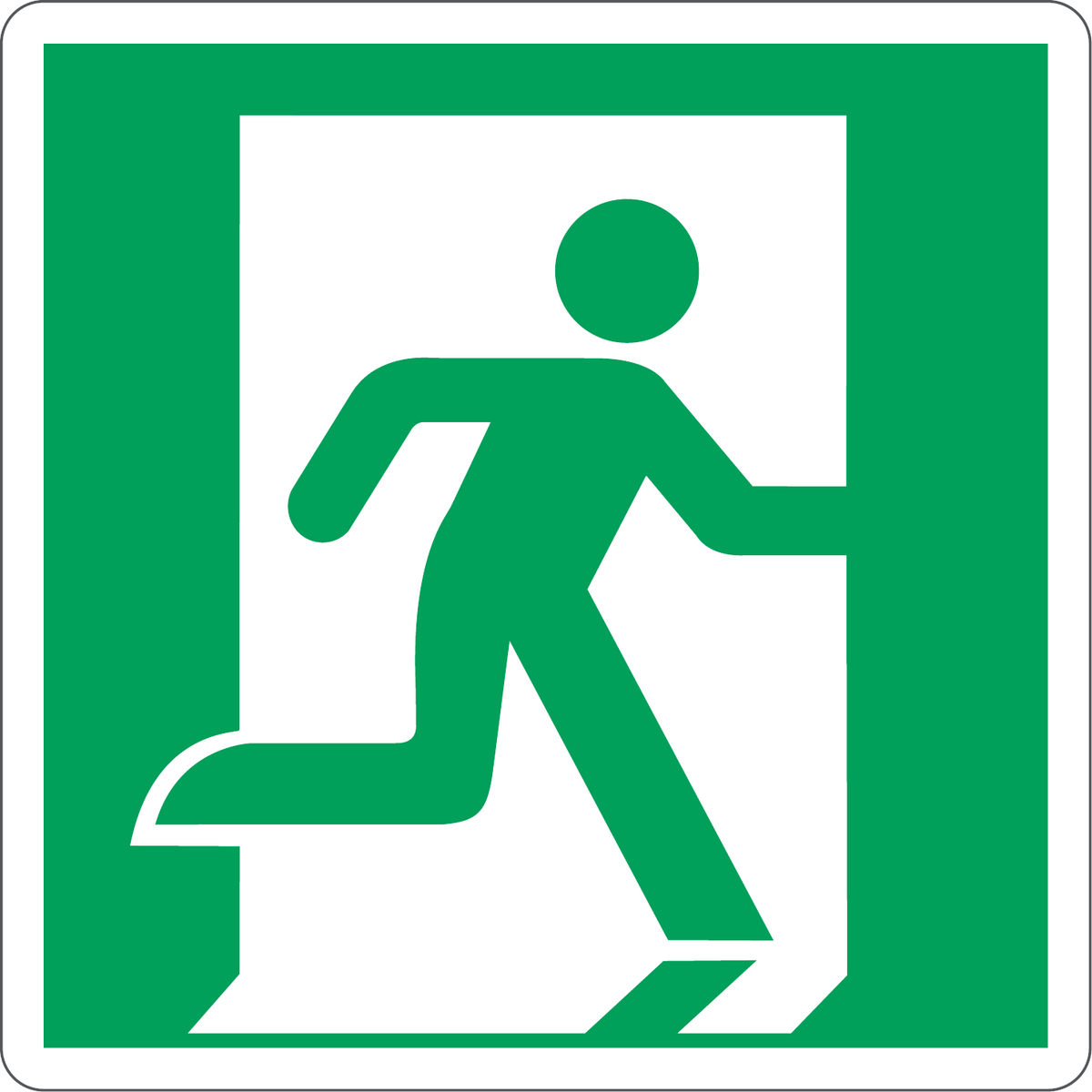 Cartello simbolo uscita di emergenza a destra - UNI ISO 7010 Z403
