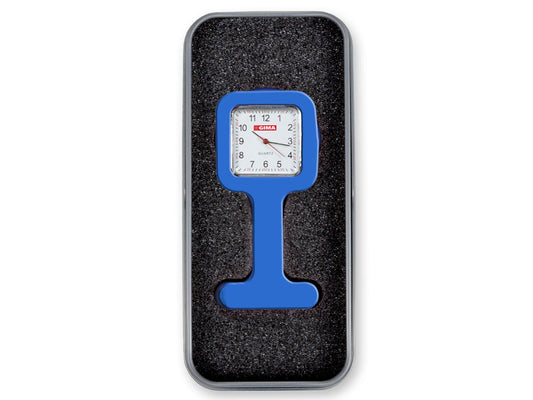 OROLOGIO PER INFERMIERI con scatola alluminio - quadrato - blu