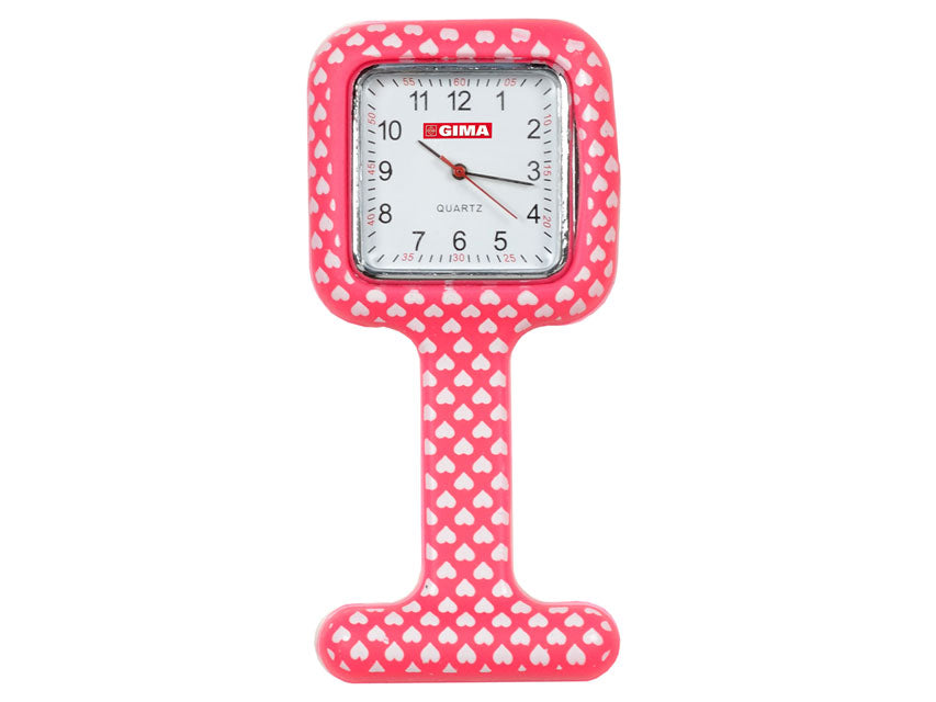 RELOJ DE ENFERMERA - cuadrado - patrón de corazón