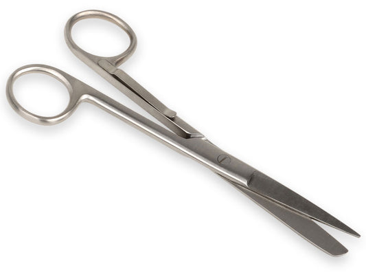 TIJERAS RECTAS DE PUNTAS ALTERNAS con clip - 14 cm