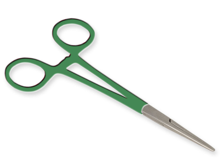 PINZA HEMOSTÁTICA RECTA - anillos verdes - 16 cm