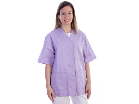 CHAQUETA CON BOTONES-algodón/pol.-mujer S violeta