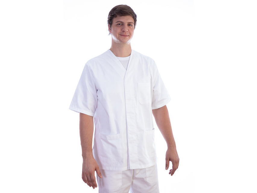 CHAQUETA CON BOTONES-algodón/pol.-unisex XL blanco