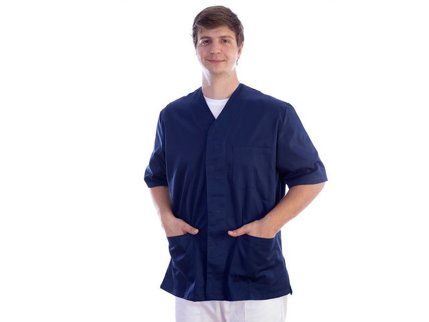 CHAQUETA CON BOTONES-algodón/pol.-unisex M azul