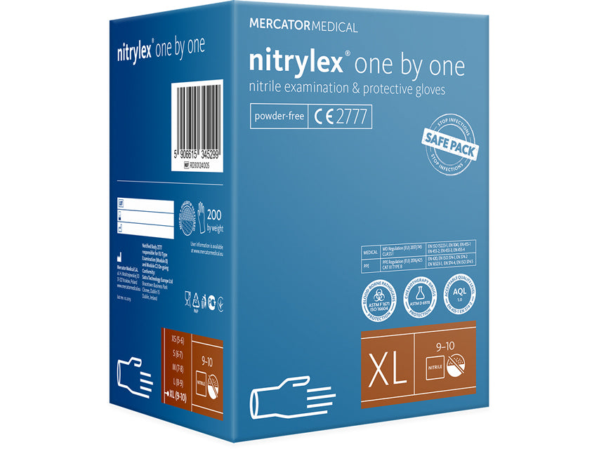 GUANTES DE NITRILO NITRYLEX CLASSIC ONE BY ONE - extra grandes