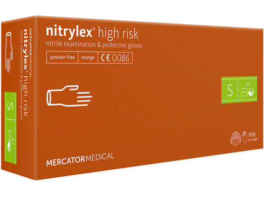 GUANTES DE NITRILO NITRYLEX NARANJA - pequeños