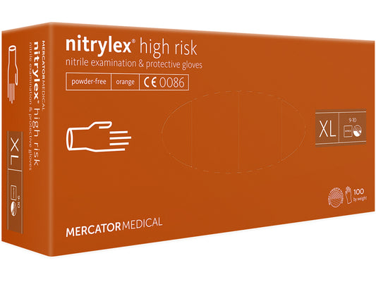 GUANTES DE NITRILO NITRYLEX NARANJA - extra grandes