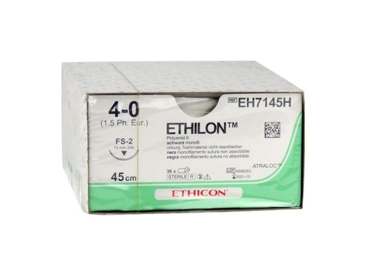 SUTURA MONOFILAMENTO ETHICON ETHILON - 4/0 ago 19 mm