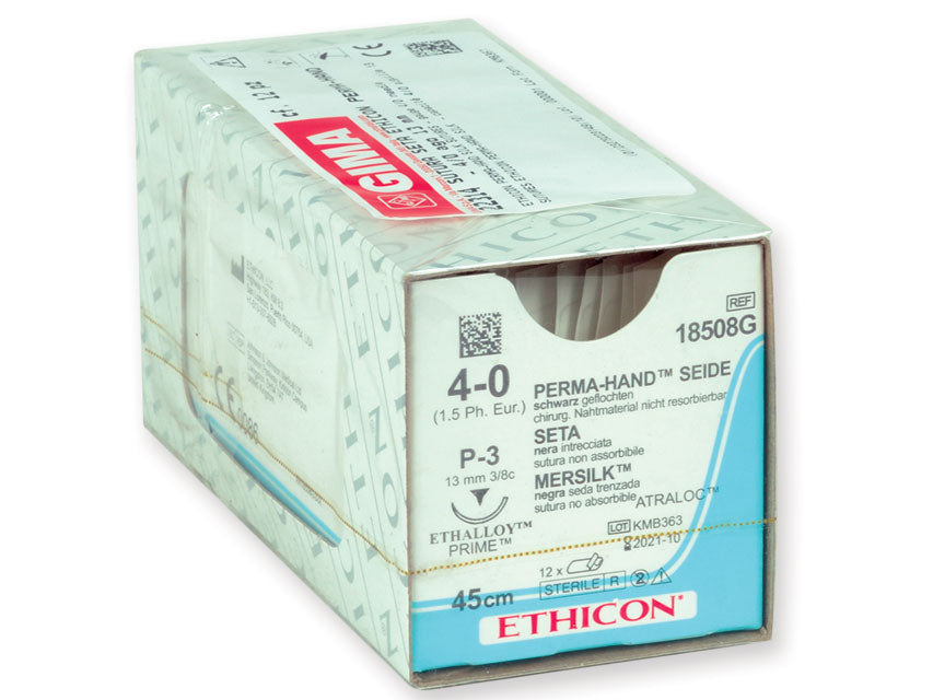 SUTURA SETA ETHICON PERMA-HAND - 4/0 ago 13 mm - intrecciata