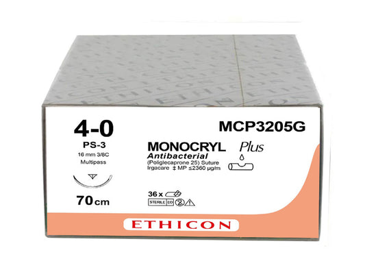 SUTURA ASSORBIBILE ETHICON MONOCRYL - 4/0 ago 16 mm