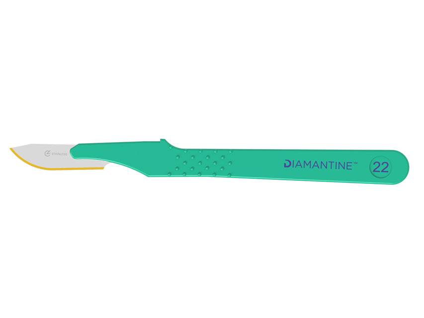 BISTUR DE DIAMANTE CON HOJA DE ACERO INOXIDABLE N.22 - estéril