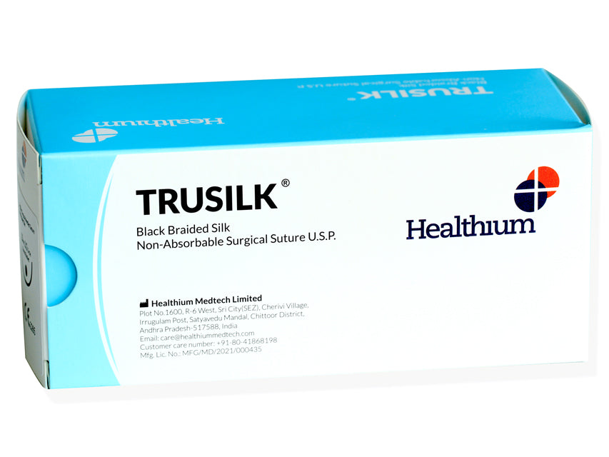 SUTURA NON ASS. TRUSILK calibro 0, curva 1/2, ago 30 mm - 76 cm - nero