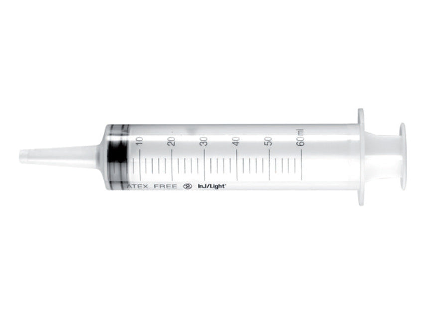 JERINGA DE 3 PIEZAS SIN AGUJA - CATÉTER CONO 60 ml