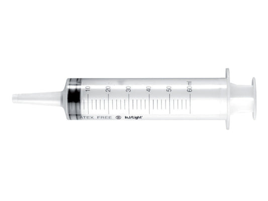 JERINGA DE 3 PIEZAS SIN AGUJA - CATÉTER CONO 60 ml
