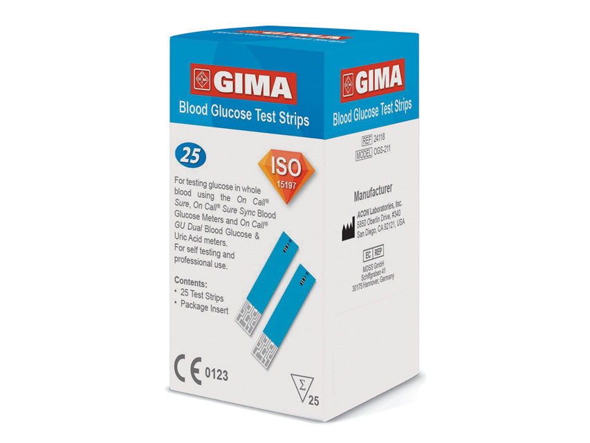 TIRAS DE GLUCOSA para MEDIDOR DE GLUCOMETRO GIMA