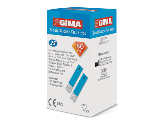 TIRAS DE GLUCOSA para MEDIDOR DE GLUCOMETRO GIMA
