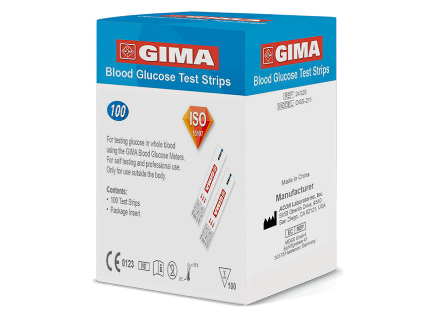 TIRAS DE GLUCOSA para MEDIDOR DE GLUCOMETRO GIMA