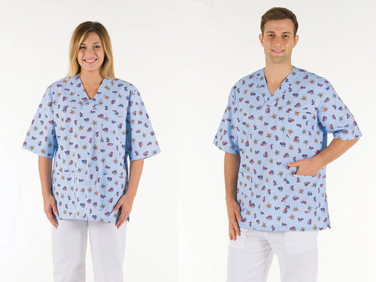 CHAQUETA DE ALGODÓN - fantasía azul claro - L