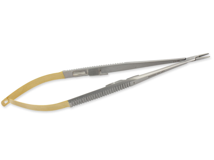 PORTA AGHI CASTROVIEJO C.T. CURVO - 21 cm - punte zigrinate