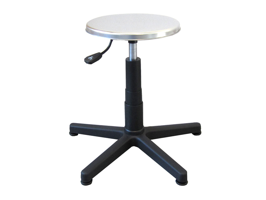 TABURETE - asiento de acero inoxidable con pies