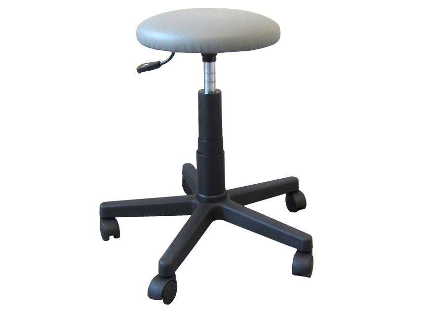 TABURETE - asiento acolchado con ruedas - gris