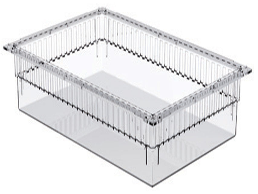 CASSETTO ISO PLASTICA TRASPARENTE 600x400x200 mm - aperto