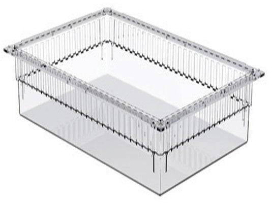 CASSETTO ISO PLASTICA TRASPARENTE 600x400x200 mm - aperto