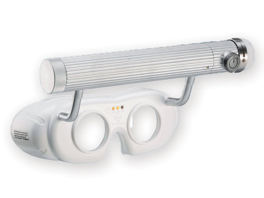 OCCHIALI NISTAGMO LED A BATTERIA - bianchi