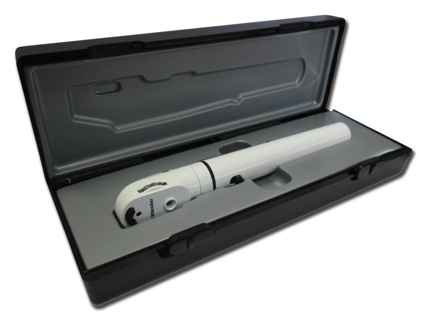 F.O. OFTALMOSCOPIO E-SCOPE - LED 3.7V - blanco en estuche rígido