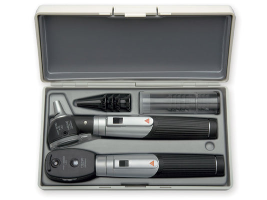 SET HEINE MINI 3000 LED A F.O. OTO + OFTALMOSCOPIO - nero - D-886.11.021