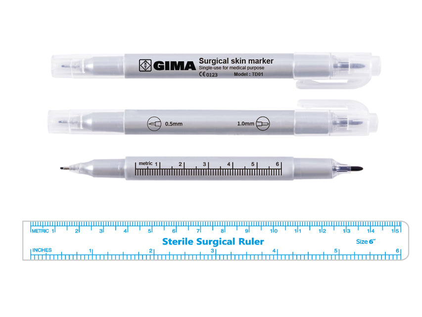 PENNA DERMATOLOGICA - doppia punta 0,5 e 1,0 mm - sterile
