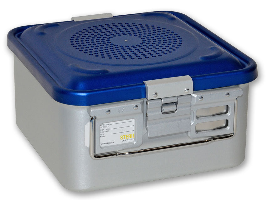 CONTAINER CON FILTRO piccolo h150 mm - blu forato