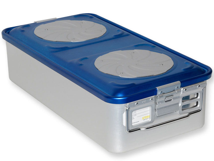 CONTAINER CON VALVOLA grande h 150 mm - blu forato