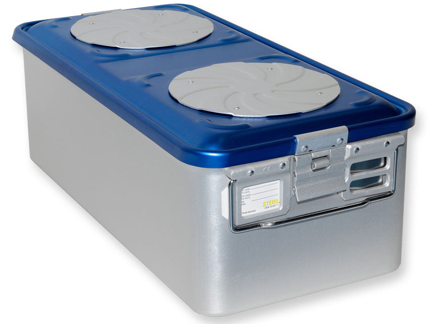 CONTAINER CON VALVOLA grande h 200 mm - blu forato