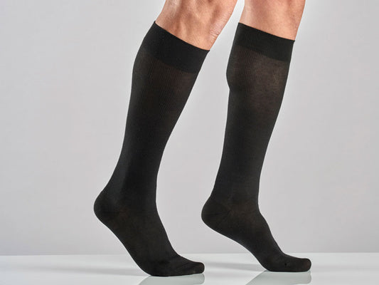 GAMBALETTO COTONE UNISEX - L - media compressione - nero
