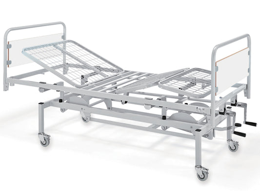LETTO A TRE SEZIONI AD ALTEZZA VARIABILE - 2 manovelle - con ruote