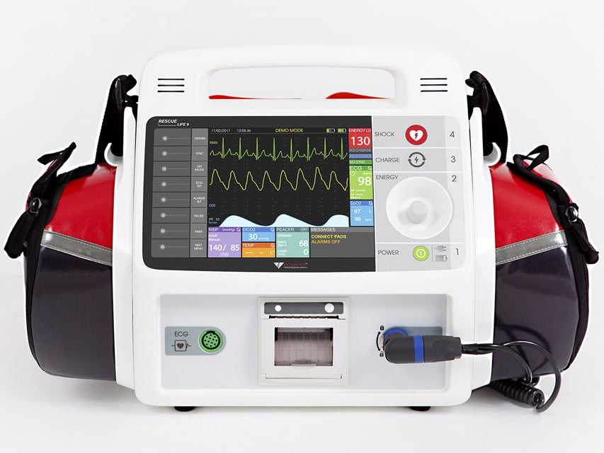 DEFIBRILLATORE RESCUE LIFE 9 con temp. - altre lingue