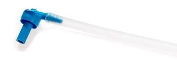 Tubo monouso con connettore angolare blu per collegamento in serie della sacche, lunghezza 287 mm- confezione di vendita 480 pz