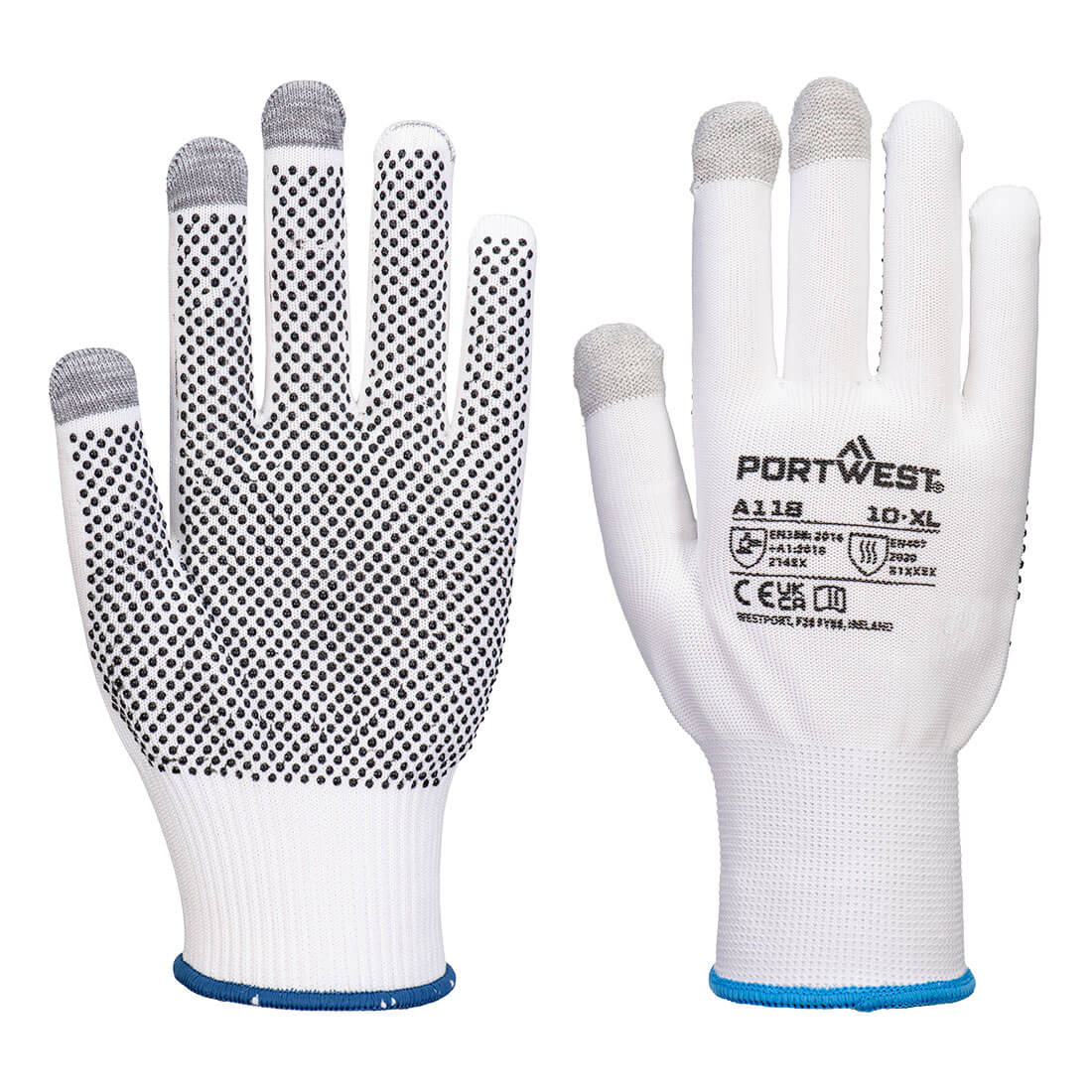 Guanto touchscreen con puntini in PVC Grip 13 (Pk12  )
