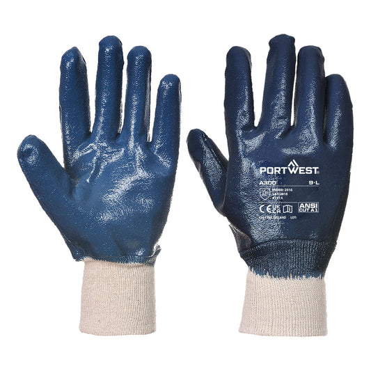 Guantes con puño elástico de nitrilo.
