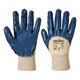 Guantes de nitrilo con puño tejido.