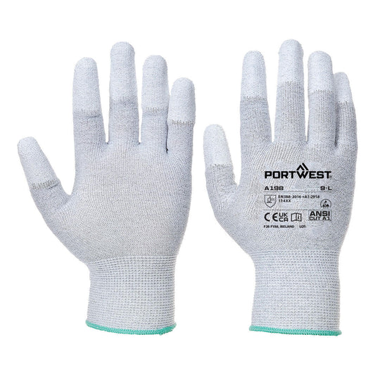 AB198GRR - Antistatic PU F-Tip Glove Pk12