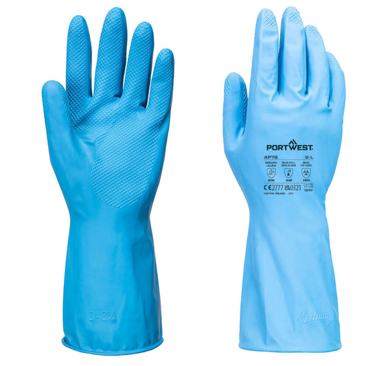 Guante de látex ligero para protección química de alimentos B (Pk12)