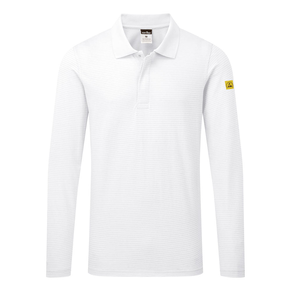 AS23WHR - Polo antistatica ESD L/S