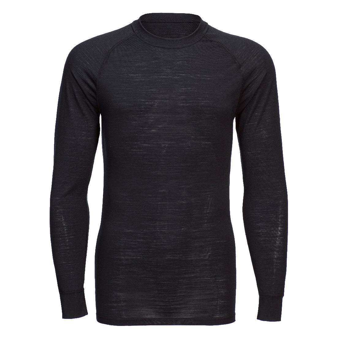 B183BKR - T-shirt girocollo a maniche lunghe in lana merino