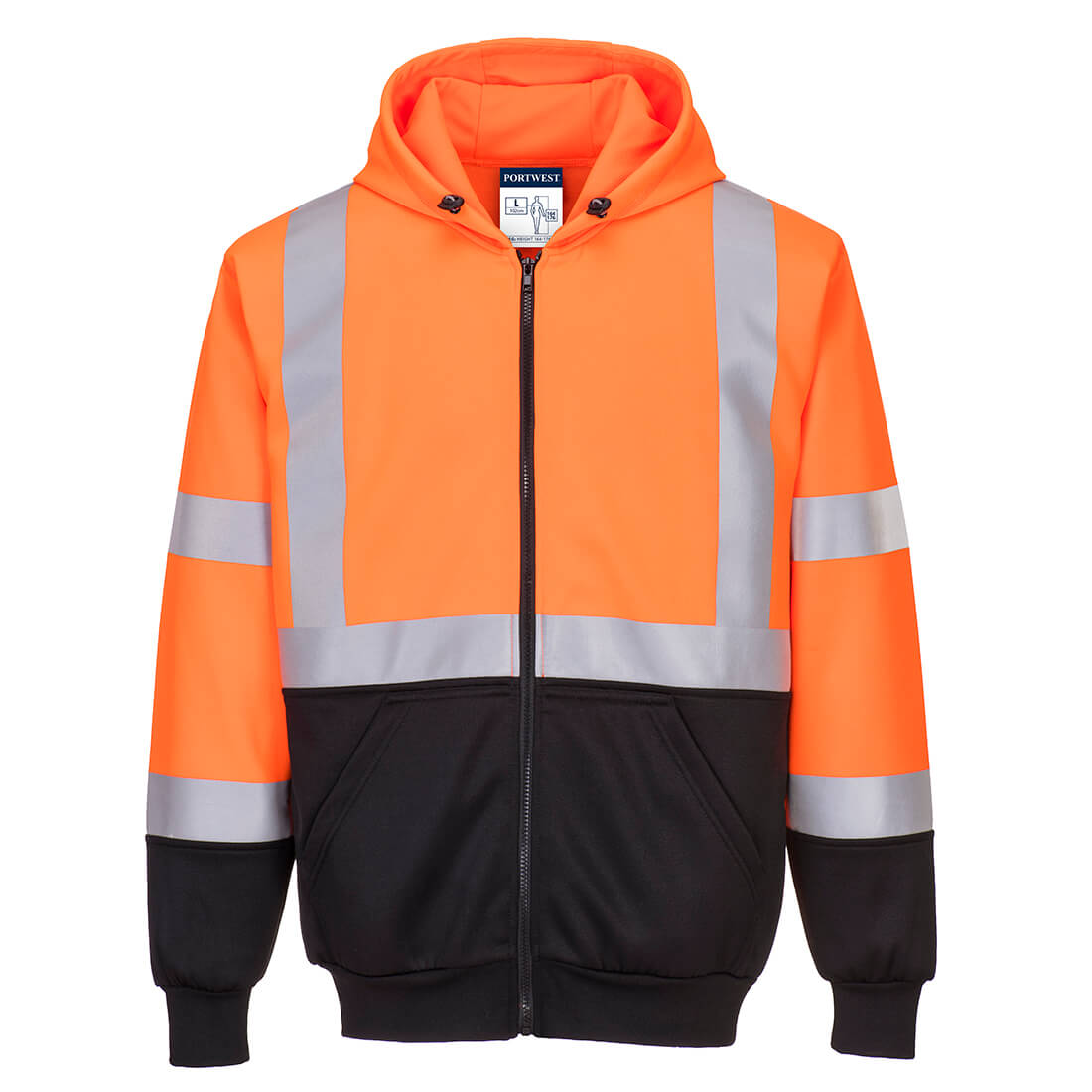 B315OBR - Sudadera bicolor con capucha Hi-Vis