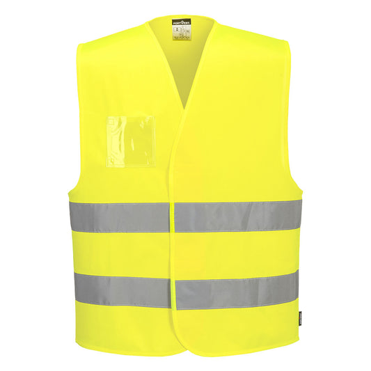 C475YER - Gilet con porta badge Hi-Vis