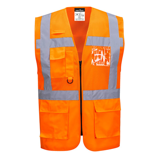 C496ORR - Gilet Executive Madrid Mesh Hi-Vis