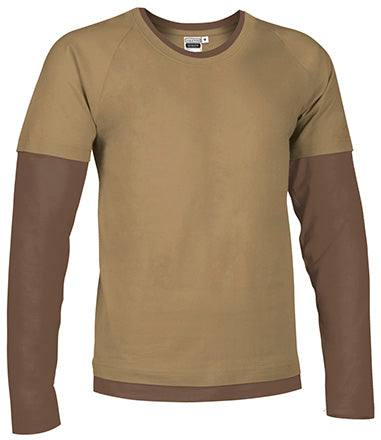 T-shirt girocollo con disegno bicolore e effetto doppia manica Denver