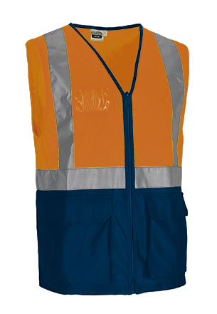 Gilet catarifrangente leggero con porta-identificatore e taschini Wulik